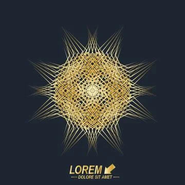 Fractal golden element. Virtual background communication or particle compounds Stock Illustration