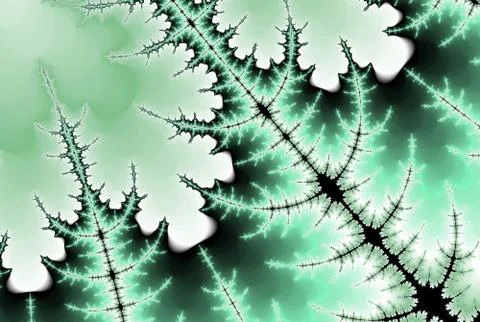 Fractal green maple leaf Stock Illustration