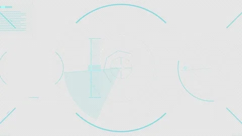 Fractal High-Performance HUD Deep-Sea Sonar: Master UI Screen : 4K Alpha Stock Footage 332942680