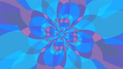 Fractal Hypnotic Double Exposure Flower Loop Animation. 4K 動画素材 197925233