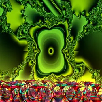 Fractal Illustration Design - Alien Huddle -  Graphic - Desktop - Wallpaper Ilustración de archivo