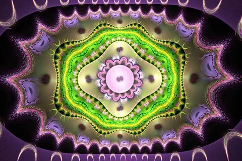 Fractal image : beautiful pattern on a dark background. On a dark backgrou... 스톡 사진