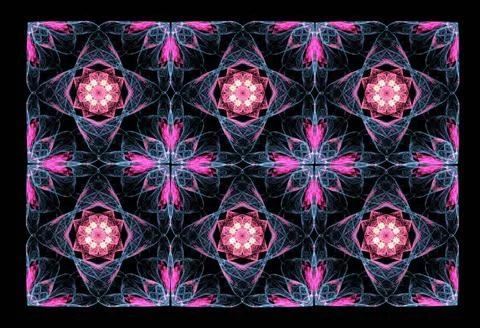 Fractal image : beautiful pattern on a dark background. On a dark backgrou... 스톡 사진