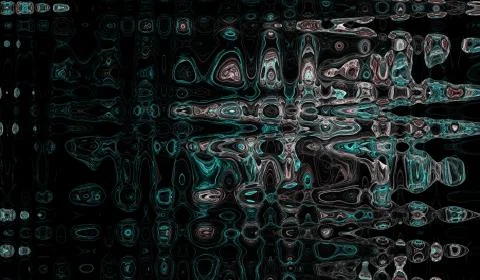 Fractal image: fancy abstract drawing, black background. Stock Illustration