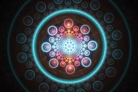 Fractal image with a fancy pattern. Illustration: fractal structures form ... Foto stock
