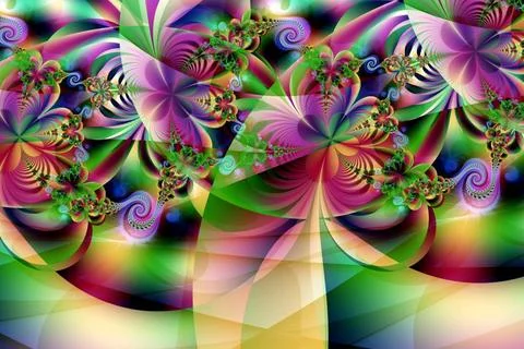 Fractal image: fancy pattern. Illustration of a beautiful colored drawing ... Stock Photos