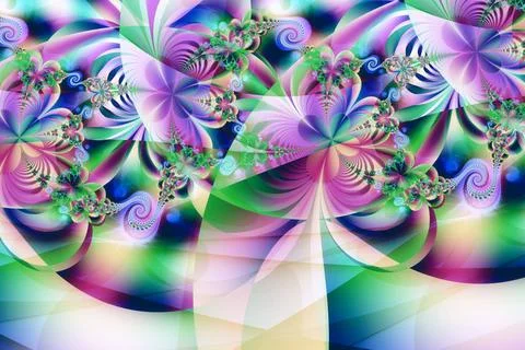 Fractal image: fancy pattern. Illustration of a beautiful colored drawing ... Stock Photos