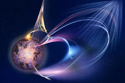 Fractal image: fancy pattern. Illustration of a beautiful colored drawing ... Stock Photos