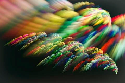 Fractal image in the form of feathers of a magical bird. Stock Illustration