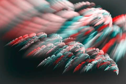 Fractal image in the form of feathers of a magical bird. Stock Illustration