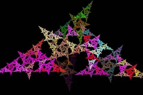 Fractal image: geometric pattern with triangles. Fractal image: intersecti... Stock Photos