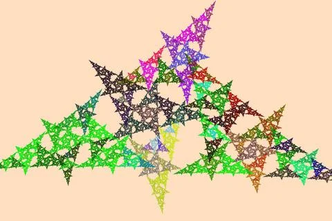 Fractal image: geometric pattern with triangles. Fractal image: intersecti... 写真素材