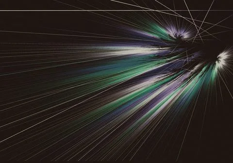 Fractal image: glowing colored rays Fractal images: on a black background ... 스톡 사진