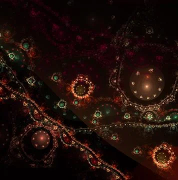 Fractal jewelry - abstract computer generated image. Abstract surreal magic m Stock Illustration