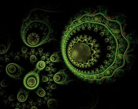 Fractal jewelry - abstract computer generated image. Abstract surreal magic m Иллюстрация