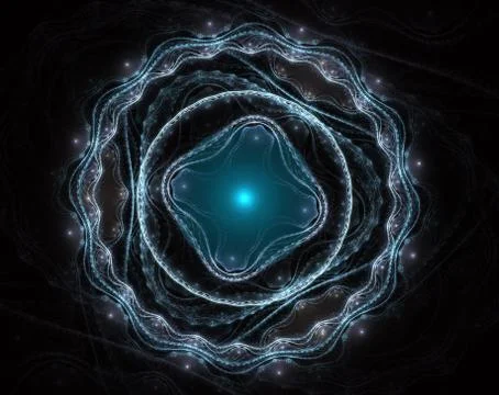 Fractal jewelry - abstract computer generated image. Abstract surreal magic m Stock Illustration