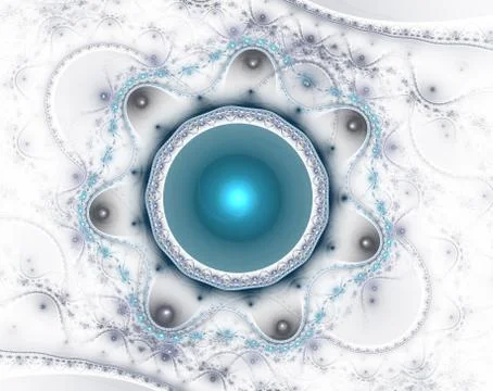 Fractal jewelry - abstract computer generated image. Abstract surreal magic m Stock-Illustration