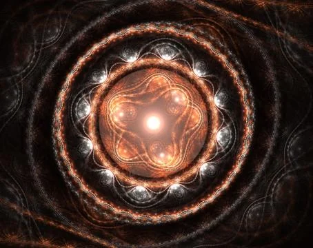 Fractal jewelry - abstract computer generated image. Abstract surreal magic m Stock Illustration