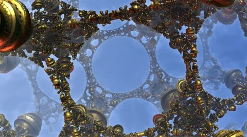 Fractal lattice of gold Video stock 61829959
