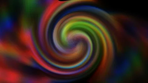 Fractal LED Video Wall. Soft Colorful Clouds waft over a black background. Stock Illustration