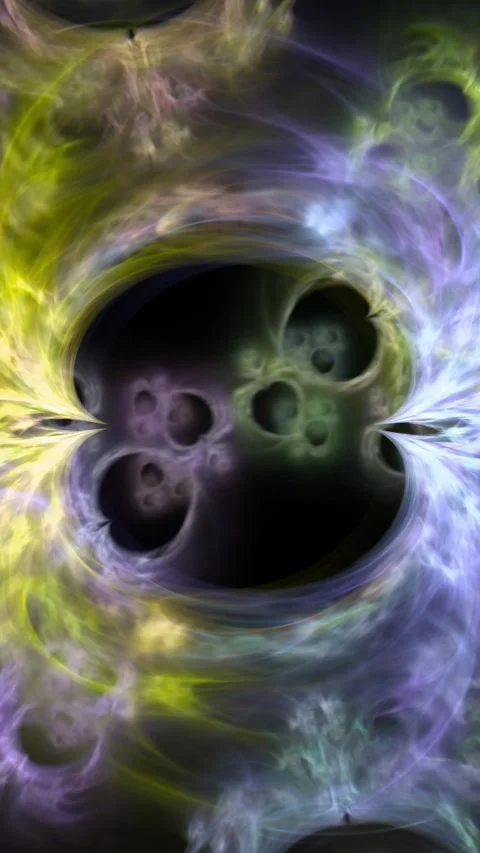 Fractal Light Forms Vertical Animation Loop Stock Footage 310150229