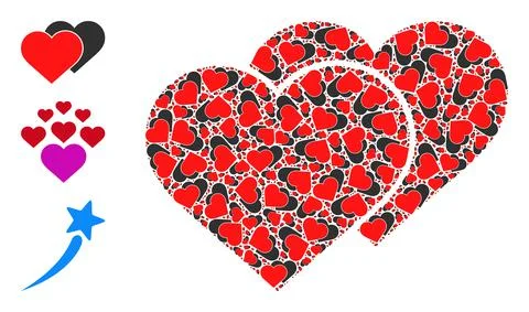 Fractal Love Shadow Icon Self Collage Stock Illustration