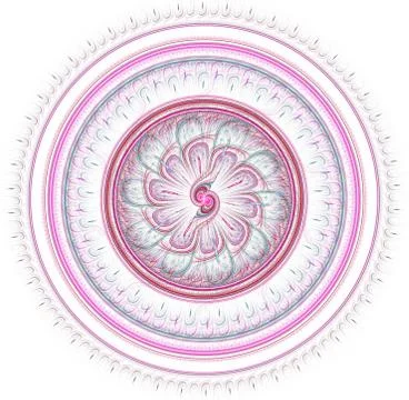 Fractal mandala on background. Crazy abstract fractal shapes with kaleidoscop イラスト素材