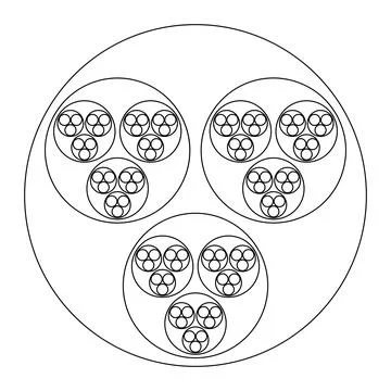 Fractal model of a holarchy, a nested hierarchy of holons 스톡 일러스트