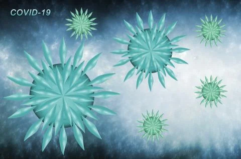 Fractal model of the pandemic. The spread Of coving-19 coronavirus in the air Stock Illustration