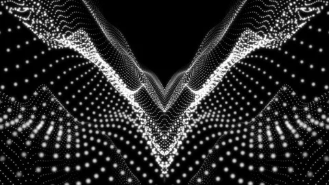 Fractal monochrome dot data pattern moving downward Stock Footage 260281170