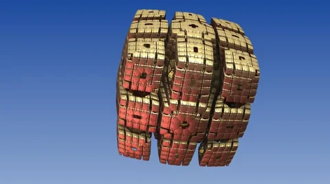 Fractal morphing Golden object Stock Footage 60234892