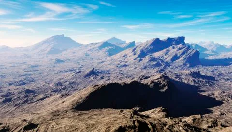 Fractal mountain landscape Stock Illustration