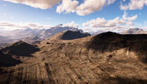 Fractal mountain landscape Stock Illustration
