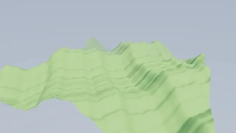 Fractal Mountain Terrain 4K Stock Footage 338383461