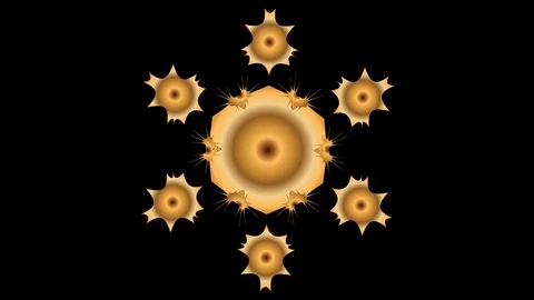 Fractal Noise and Kaleidoscopic. Pattern made with a Particle System. Stock Footage 123851020
