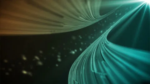 Fractal Orbit Blue Amber Stock Footage 25890661