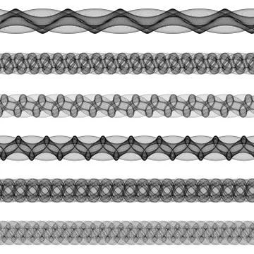 Fractal page text divider line set イラスト素材
