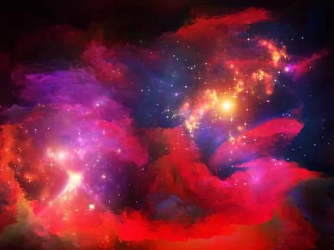 Fractal Paint Particles Stock Illustration