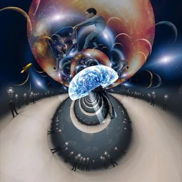 Fractal of parallel dimensions 스톡 일러스트