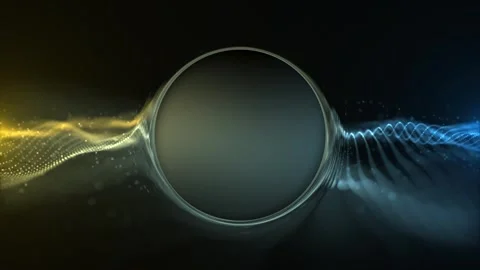 Fractal Particle Wave Technology Background with Copy Space Stock Footage 327464545