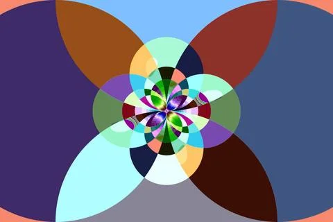 Fractal pattern: circles and ovals. Illustration: beautiful picture of fra... Stock Photos