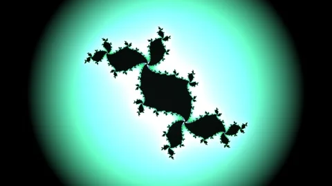 Fractal pattern with glowing turquoise background and Stock Footage 338224102