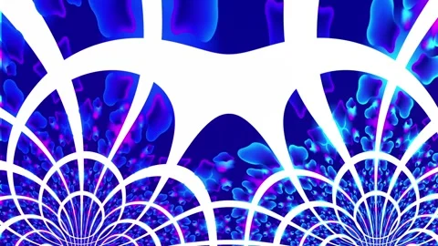 Fractal Pattern with Neon Blue and Purple Abstract Background Video stock 313249034