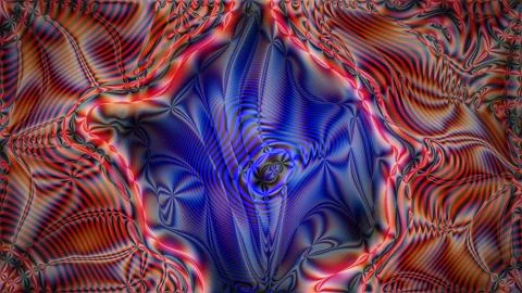 Fractal patterns swirl in bold reds and deep blues Stock Illustration