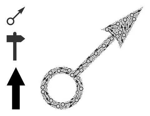 Fractal Point Direction Icon Itself Composition Stock Illustration