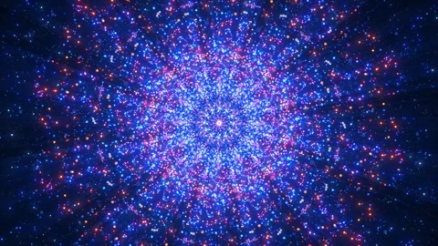 Fractal psychedelic or magic particle sphere. Animated pattern of shiny glow Stock Footage 277850610