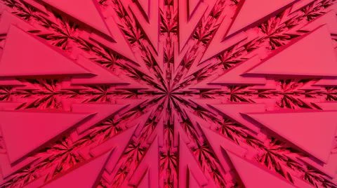 Fractal psychedelic red triangles star shape symmetric centered pattern 3D il 스톡 일러스트