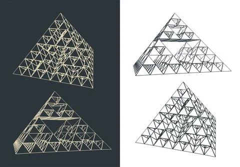 Fractal pyramid illustrations Stock Illustration