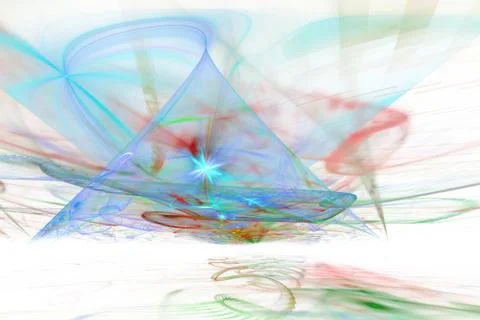 Fractal pyramids. Mathematical pattern of blue lights. イラスト素材