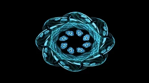 Fractal radial pattern on the subject of science, technology and design Video stock 73182995